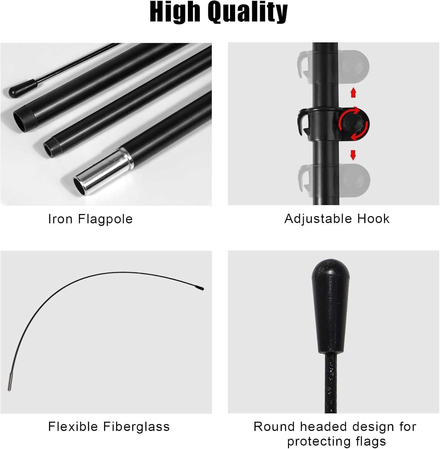 3 Sets Sale Feather Flag Pole, 15FT Advertising Sign Banner Swooper Flag with Pole Kit and Ground Stake for Outdoor Business