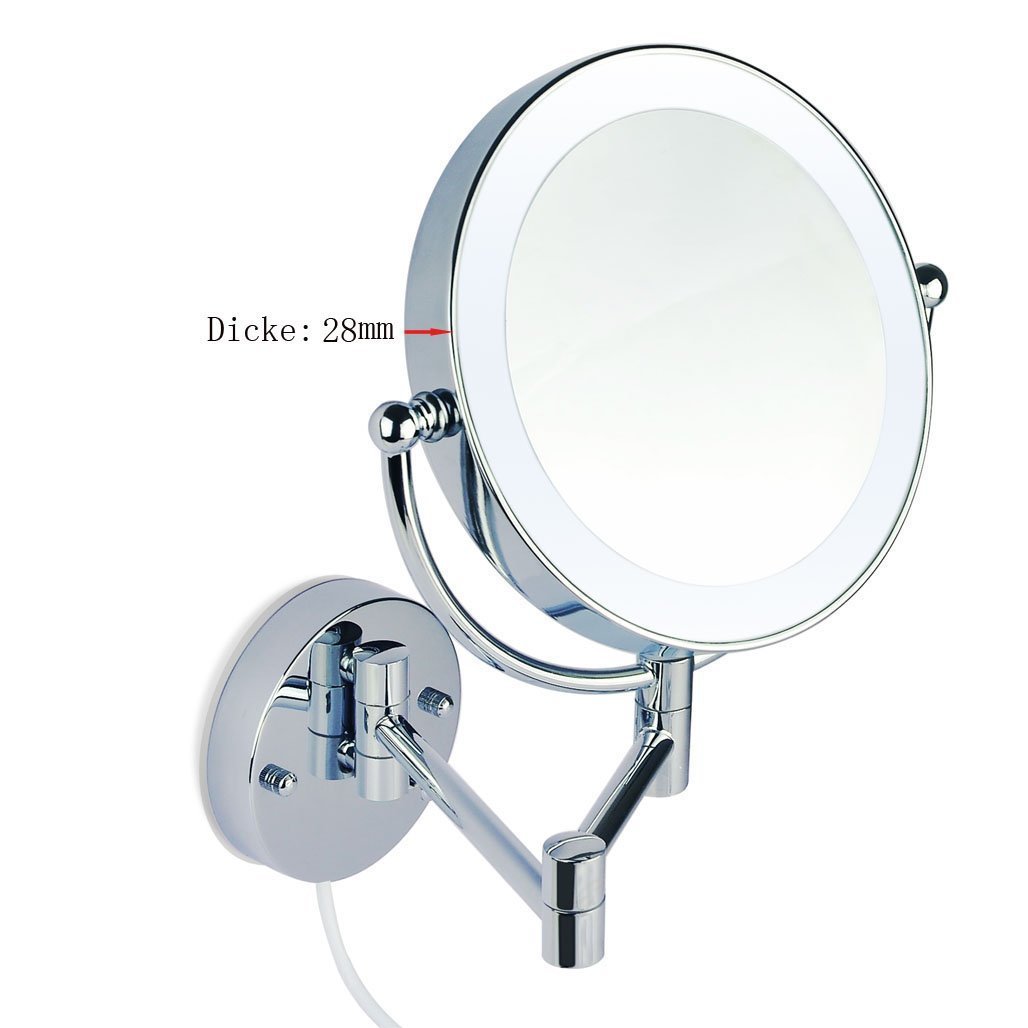 Loywe LED Beleuchtet wunderschöne Kosmetikspiegel 1+10Fach (3cm extra dick) hochwertig LWW58-10