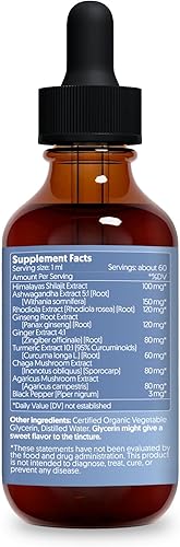 Miniatura 2 de Herbana Shilajit Suplemento dietético con Ashwagandha, Rhodiola, Ginseng, jengibre, cúrcuma, Chaga, Cordyceps, sin alcohol, vegano, sin gluten, sin