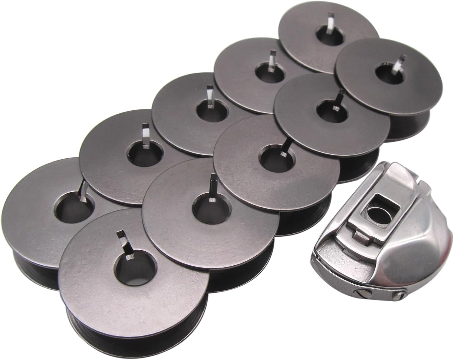 CKPSMS Brand - 1PCS Bobbin Case and 10PCS Jumbo Bobbins Compatible with/Replacement for JANOME Brand HD9(Version 1 only) Sewing Machine (767588005+770591001 10PCS)