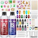 manualidades joyeria bisuteria 🎀【Epoxy Resina Transparente】La fórmula de esta resina es autonivelante y resistente, de alto brillo, autodesgasificante e poco olor, antiarañazos y antiamarilleo. Para eliminar las burbujas de aire, use una pistola de calor, palillos de dientes o pajitas. La mejor temperatura de curado de la resina es de alrededor de 25 °.