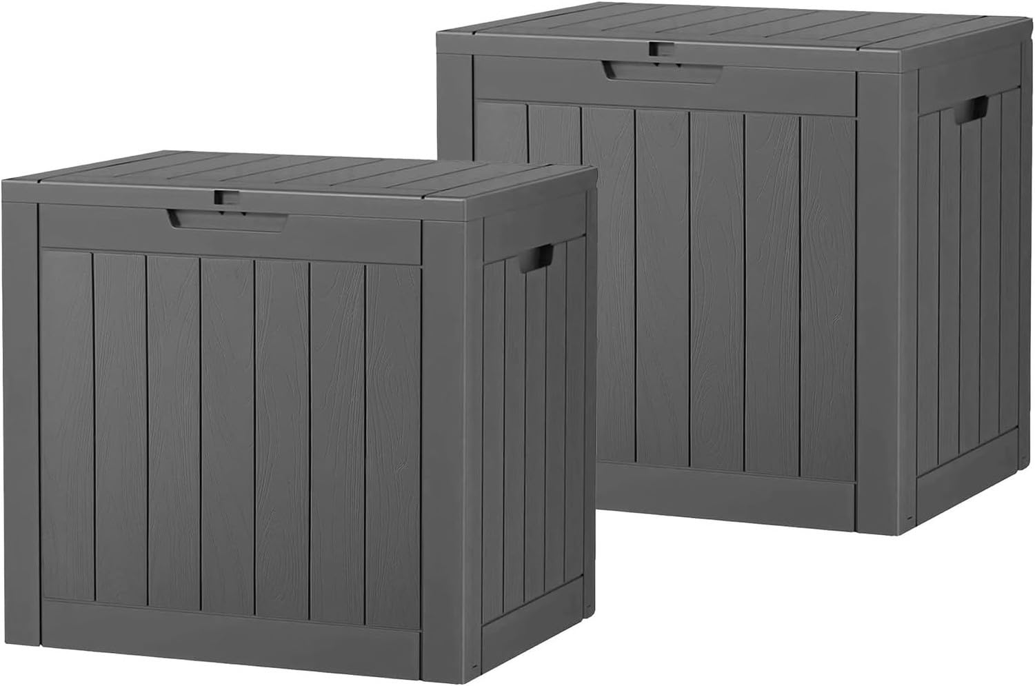 Baulera Exterior Impermeable 130L para Almacenaje Terraza, Rayado Negro