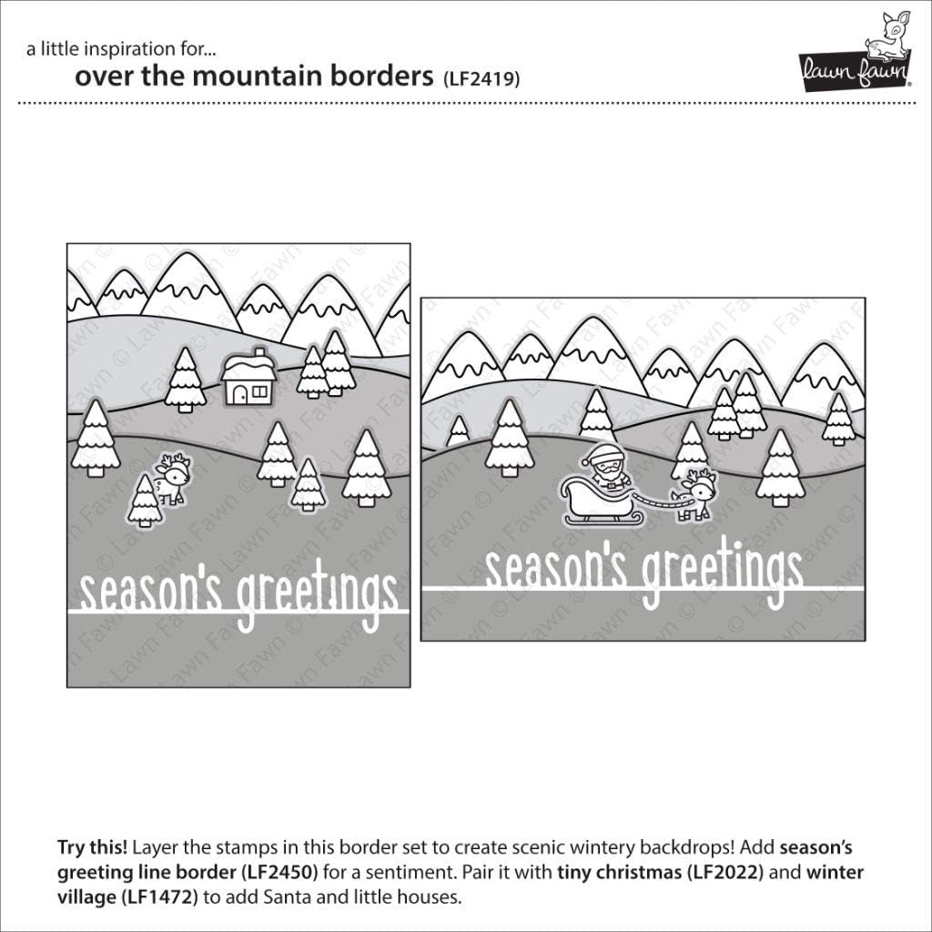 Lawn Fawn-Clear Stamps-Over The Mountain Borders