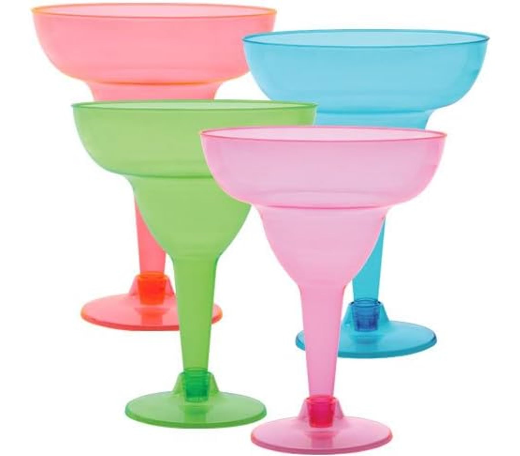 Party Dimensions Neon 12 Count Plastic Margarita Cup, 12-Ounce