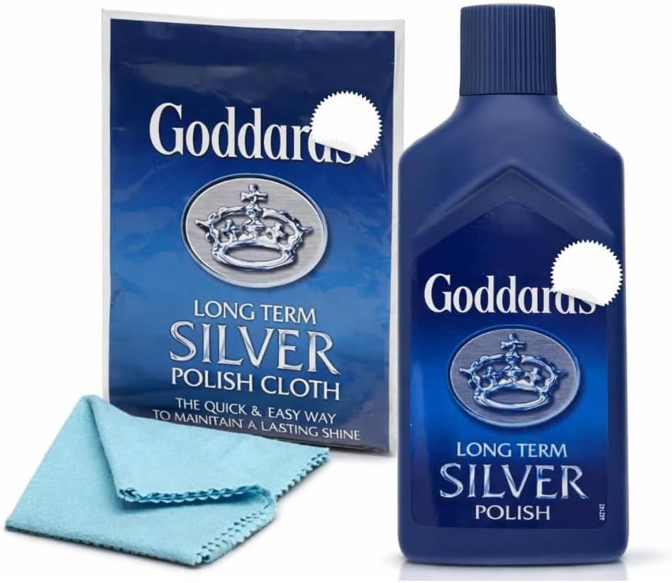 ZOPPER Long Term Silver Polish 125ml with Silver Polishing Cloth – Professional Silver Cleaner for Jewellery, Cutlery & Antiques – Anti-Tarnish Protection – Restores Shine & Removes Tarnish
