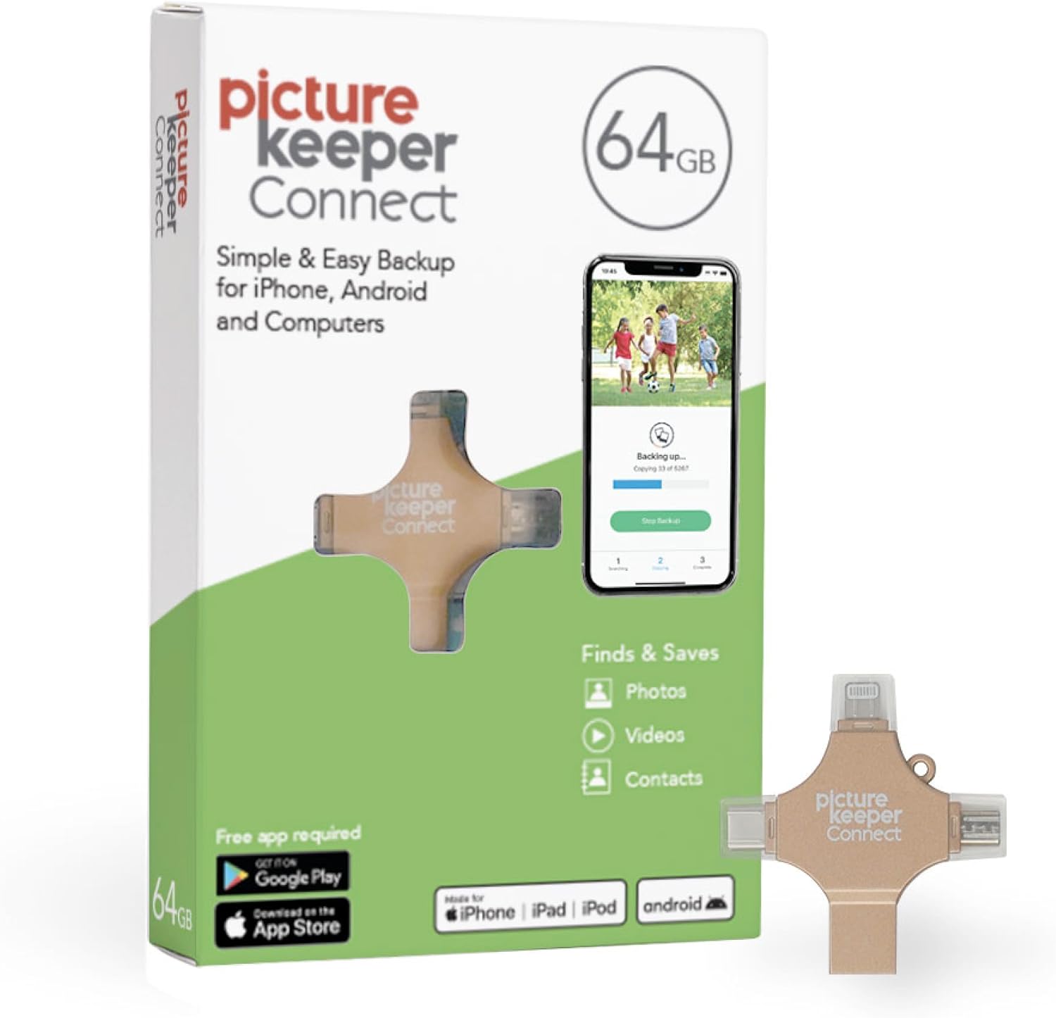 iPhone Smart USB Flash Drive 64GB - Picture Keeper Connect (Gold)