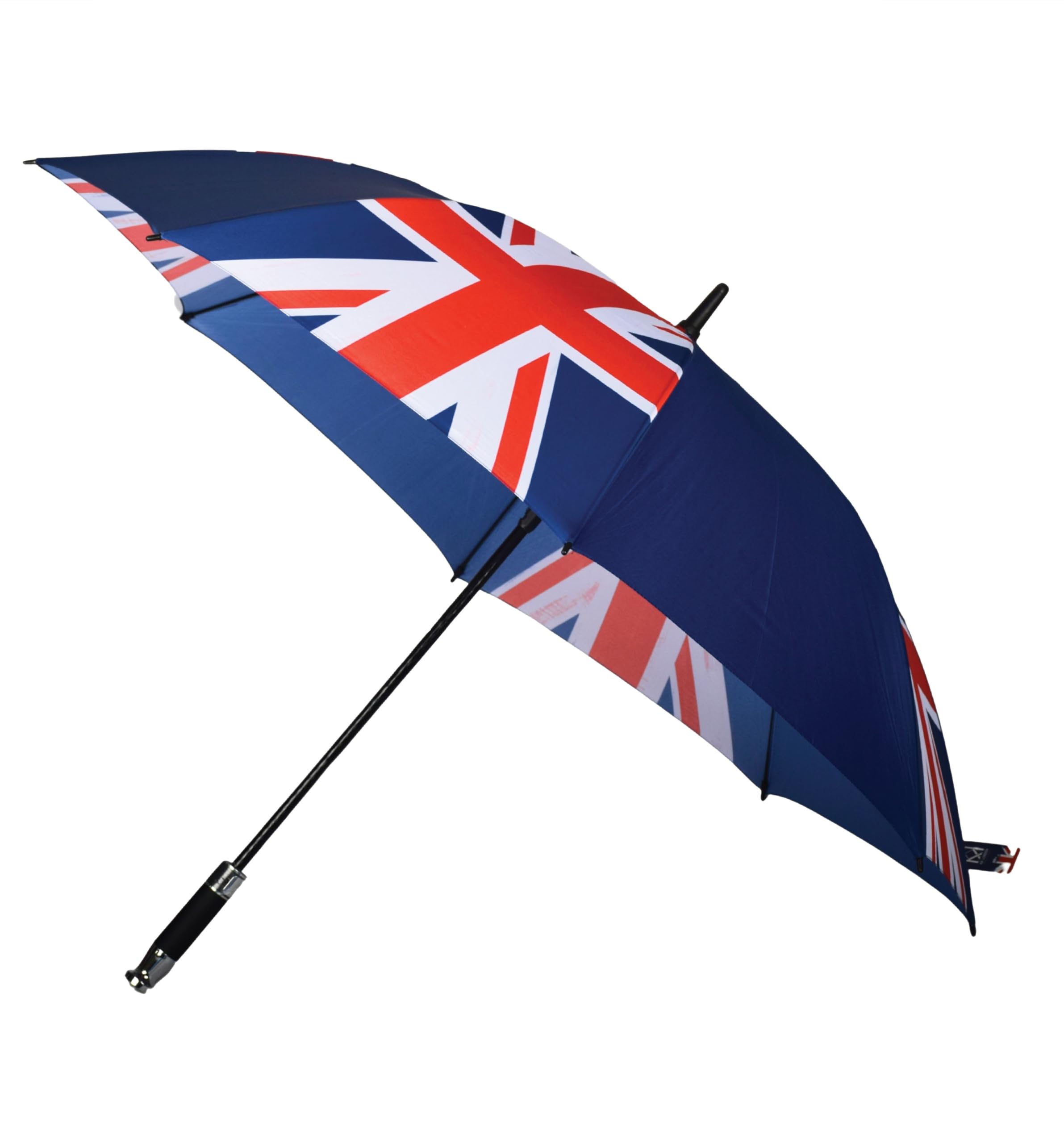 The Walking Style Golf Umbrella – Large Windproof Umbrella with Strong Fibreglass Frame – British Flag Rain Umbrella for Men & Women- Union Jack