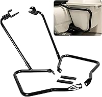 Vista 1 de ECOTRIC Saddlebag Bracket Guard Bars Compatible with 2014-2024 Harley Davidson Touring Street Road Glide FLH Saddle Bags Guard Mount Black