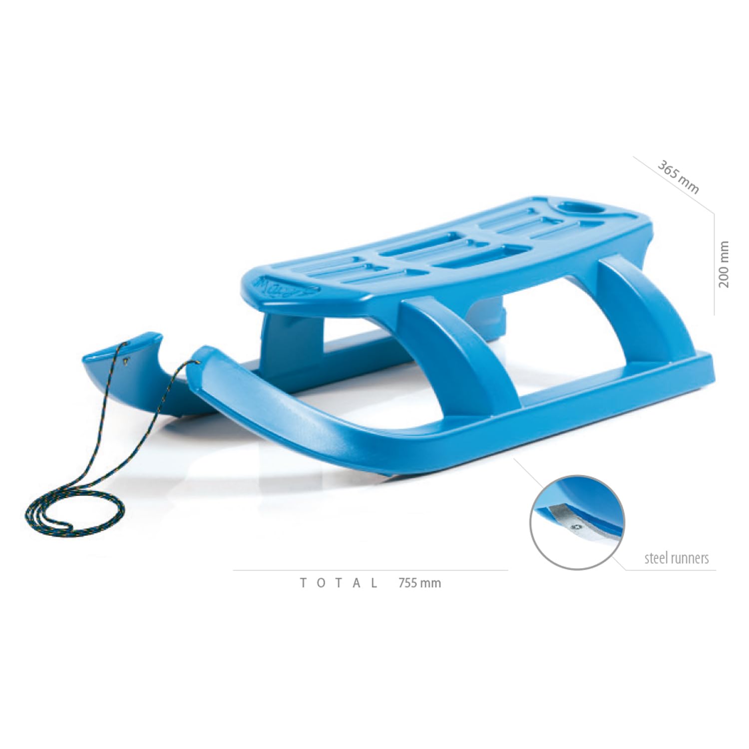 Trineo alto arrow, con deslizadores de acero y cuerda