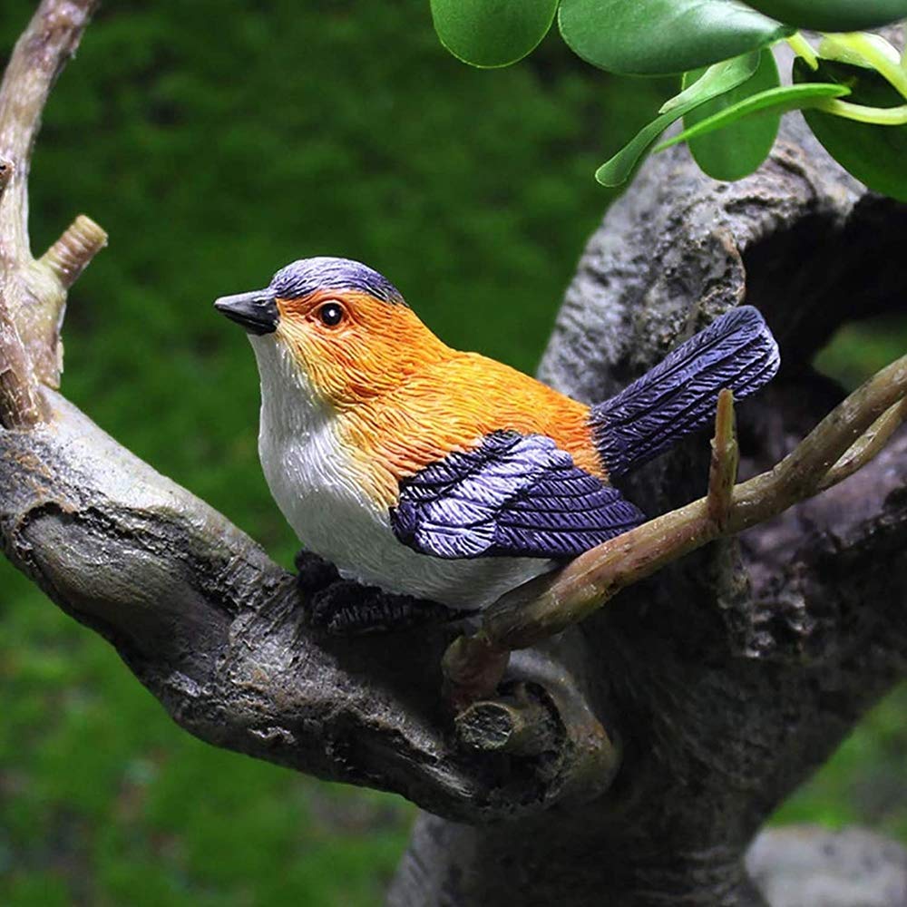 Amazon.co.jp: 装飾的なミニチュア鳥の置物庭の彫像鳥の装飾ミニ鳥の