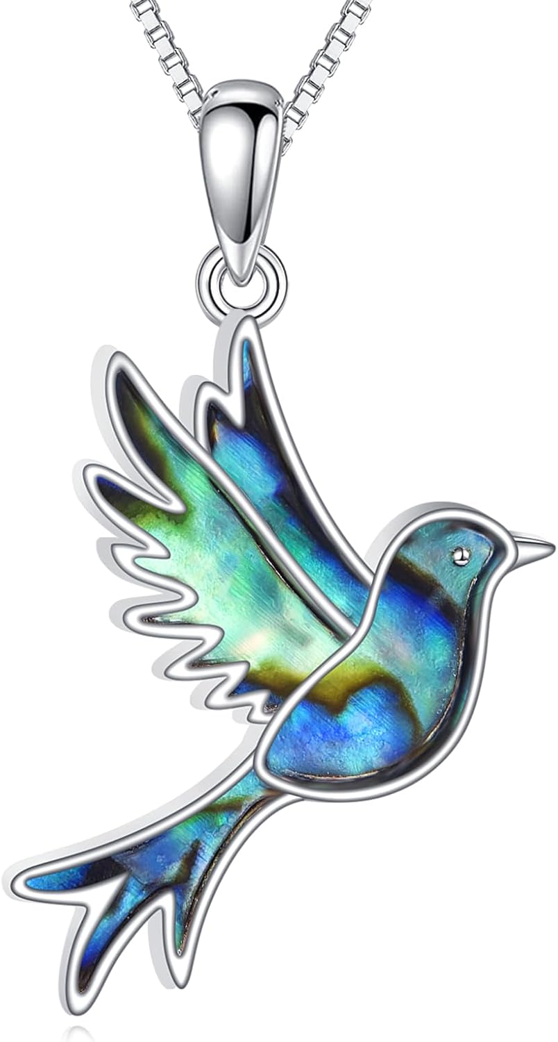Hummingbird Necklace for Women 925 Sterling Silver Hummingbird Jewelry Bird Pendant Birthday Gifts for Her