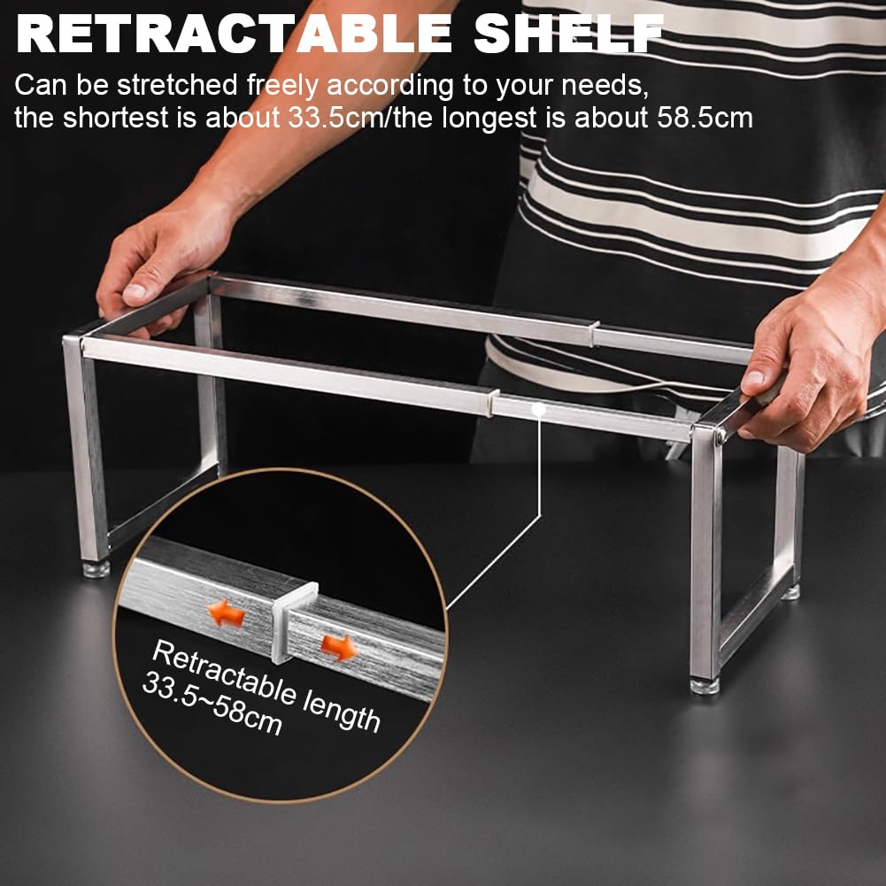 Especiero Expandible De Acero Inoxidable, Recipiente para Condimentos De 2 Niveles con Tapa Transparente, Bandeja Extraíble Y Especiero Abatible.,B