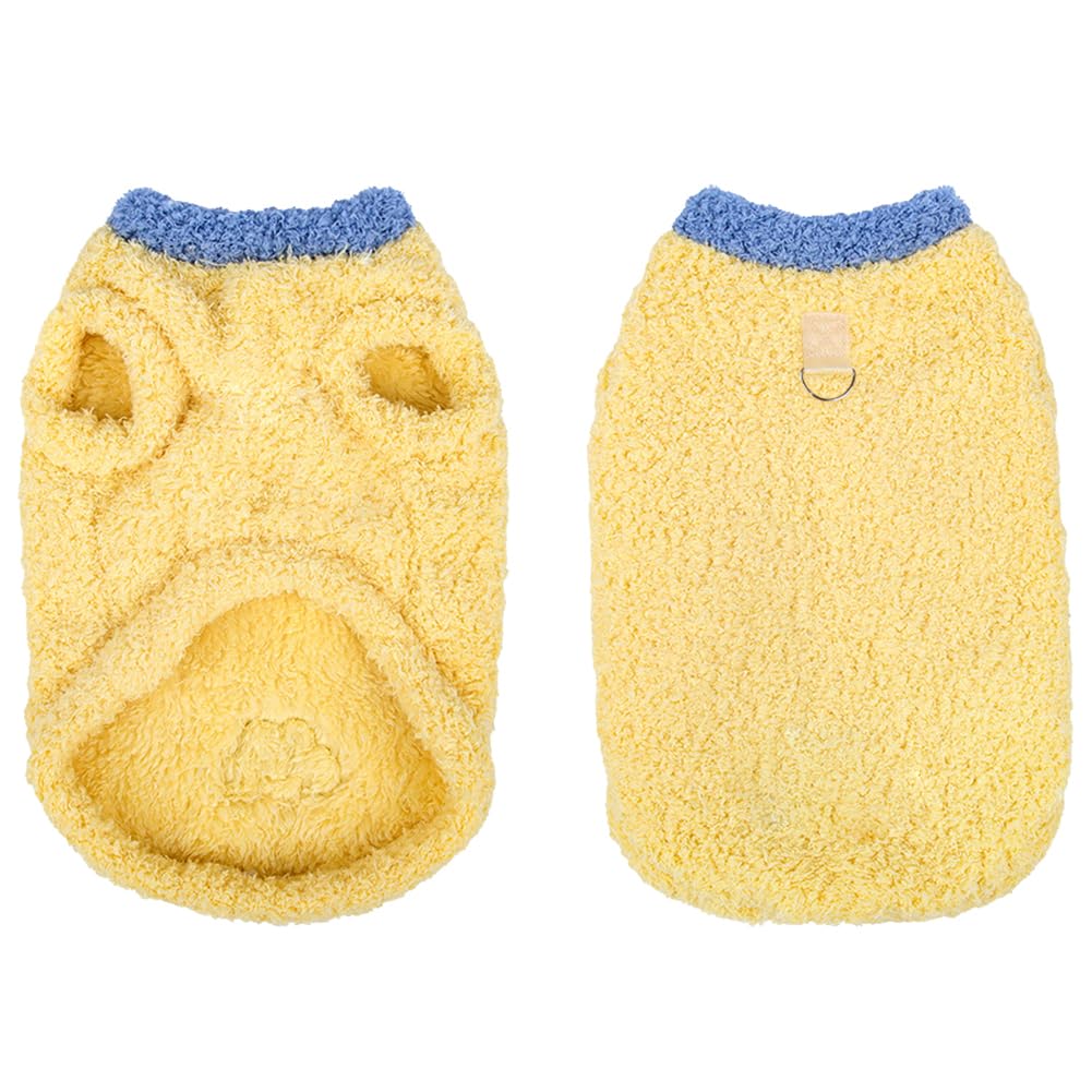 Soft Warm Jumper, Winter Warm Plush Sweatshirt for Small Cat & Dog, Pet Sweater Vest,Yellow,XS