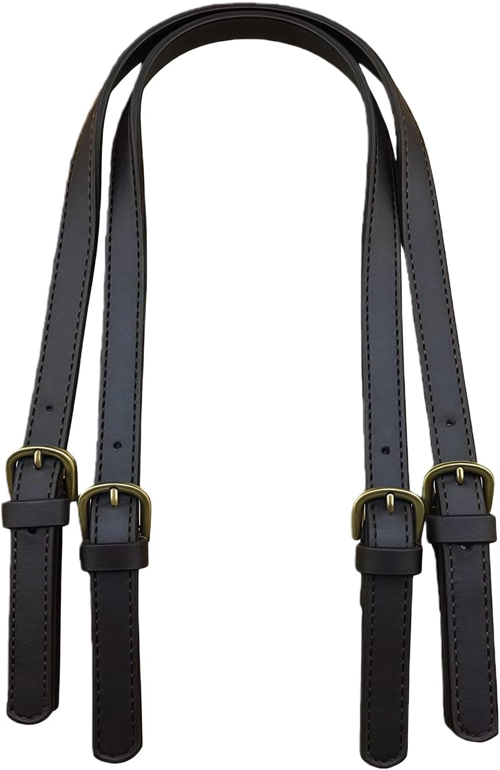2 Pcs PU Leather Shoulder Bag Straps Adjustable Handbags Strap Replacement Handles Purses Straps Bag Handles with Adjustable Buckle (Black)