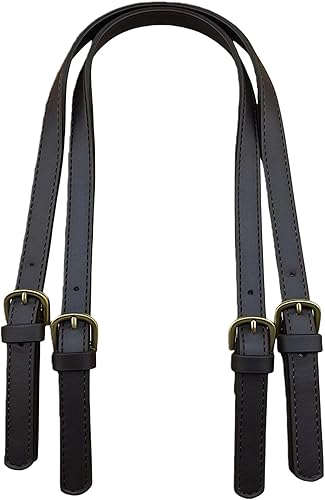 2 asas de cuero sintético para bolso, correa de hombro de cuero ajustable, correa de hombro de cuero negro, repuesto para bolso cruzado, Negro -