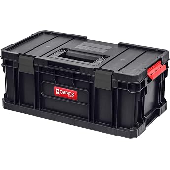 Qbrick System TWO Toolbox Plus Tool Box Black I Modular I Polyamide Clip and Robust Handle I Two Adjustable Storage Space I u