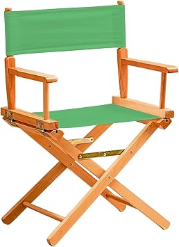 Tall Directors Chairs Foldable, Makeup Chair Solid Wood Frame and Canvas seat, Portable Footrest, Makeup Chair for Makeup Artist, Load Capacity 440 lbsGreen,85cm/33in