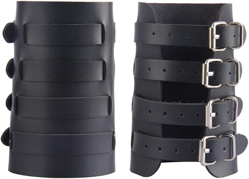 JAOYU Men Leather Bracers Arm Armor Cuff Gauntlet Wristband Medieval Bracers Viking Jewelry for Women Cosplay Costume