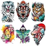 【MOSTRAR PERSONALIDAD】Si cree que los tatuajes reales son dolorosos, los tatuajes temporales son su mejor opción. Puede elegir el patrón de tatuaje falso que le gusta pegar en su cuerpo sin causarle dolor. El tatuaje falso puede mostrar tu personalidad y expresar tus ideas.