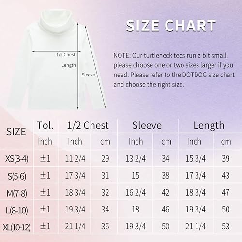 Dotdog Unisex Kids Soft Cotton With Spandex Pullover Long Sleeve T-Shirt Turtleneck Tees For Girls Or Boys (3-12 Years)(White, Xl) #TOP5