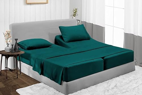 Miniatura 3 de Mr Pandaa Juego de sábanas divididas tamaño Queen para cama ajustable, 1000 hilos, 100% algodón egipcio de 18 pulgadas de profundidad, 1000 hilos, 5