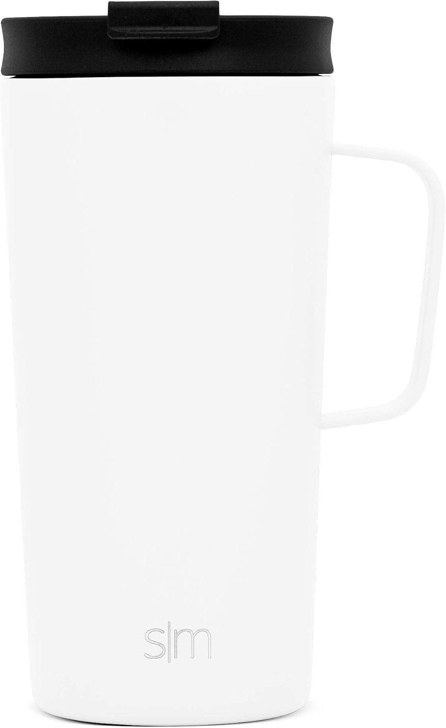 Simple Modern Travel Coffee Cup with Lid and Handle | Reusable Insulated Stainless Steel Iced Coffee Mug Cold Brew Tumbler and Tea Cup Cupholder Friendly | Scout Collection | 18oz | Winter White