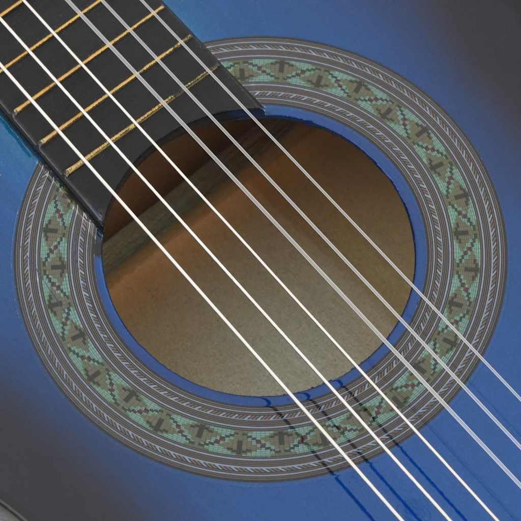 VidaXL - Juego de guitarra clásica para principiantes (8 unidades, 1/2, 34"), color azul