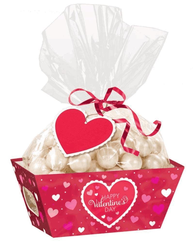 Plateau Alimentaire de Saint-Valentin Amscam en Carton avec Sac Cellophane Rouge