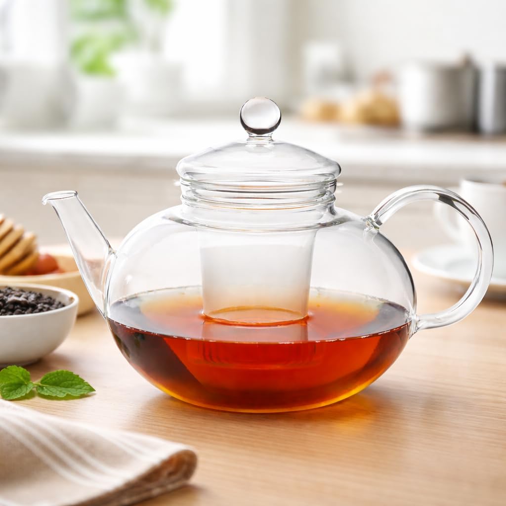 Trendglas Jena Teekanne Miko im klassischen Design mit Glassieb, 2 L