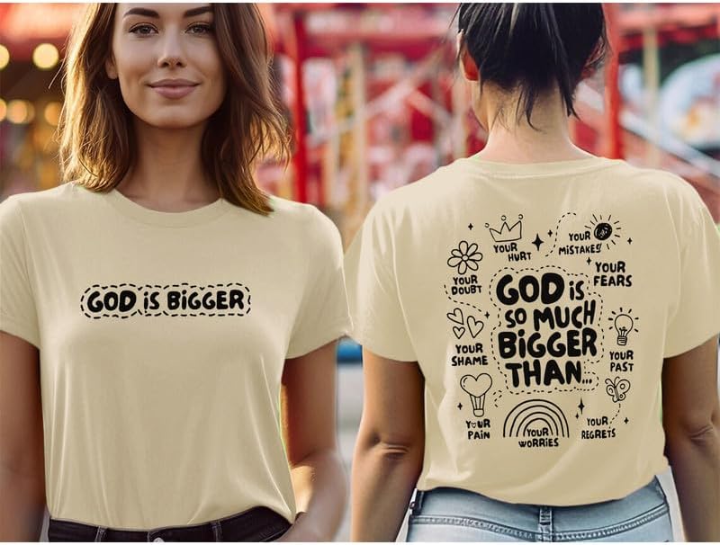 Christian Tshirts for Women Faith T Shirts Jesus God Shirts Religious Gifts Tee Funny Inspirational Graphic Tees Tops - Image 3