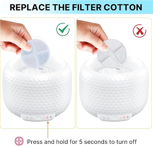 Miniatura 8 de Fuente de agua para gatos, fuente de agua automática para mascotas de 1.8 L62 onzas con dos modos de flujo, dispensador de agua inteligente para