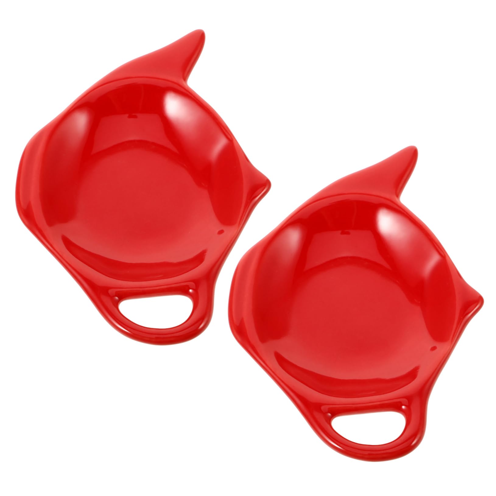 VOSAREA 2pcs Ceramic Teabag Holder Teapot Shape Storage Dish for Kitchen Easy to Clean Lightweight Teabag Organizer for Living Room Study Room