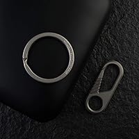 Vista 6 de CH6+CH4 Kit de llavero de titanio para uso con mosquetón/cuchillos/luces/llaves y otros engranajes EDC