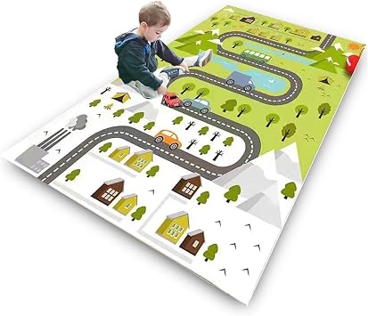 Kids Carpet Rugs Playmat Great for Toy Cars & Toys,Educational Road and Traffic Carpet Car Rug,City Life Fun Throw Rug,Play Area Rug Gift for Children Baby Bedroom Play Room Game 4.66.6ft/140200CM