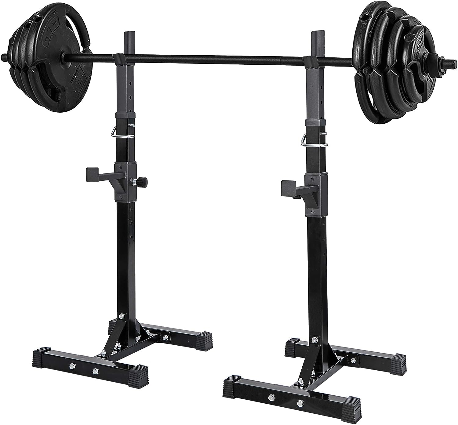IRIS Adjustable Squat Rack Stand MultiFunction Barbell Rack Weight
