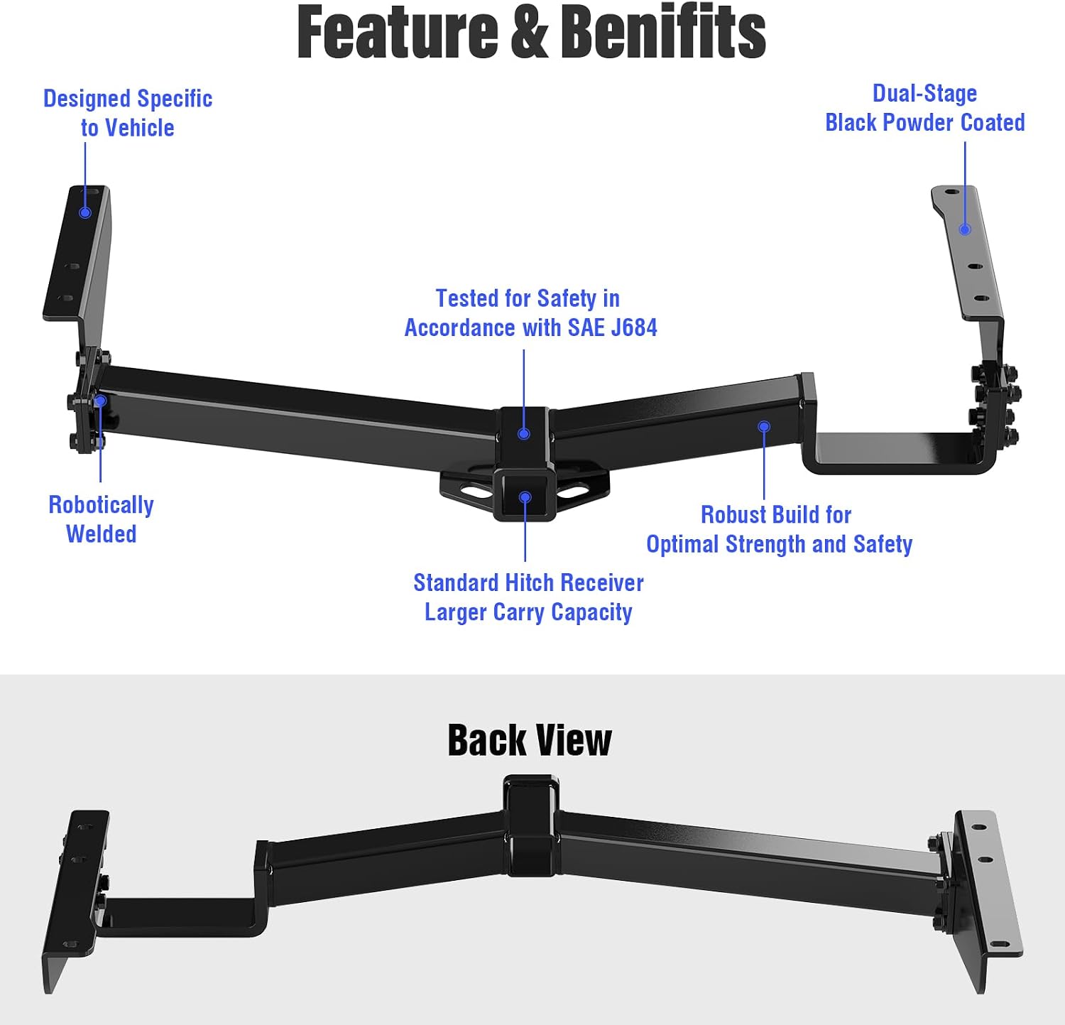 APS Assembly Class 3 Trailer Hitch 2 Inches Receiver Tube Towing Hitch Compatible with Toyota Highlander 2004-2007