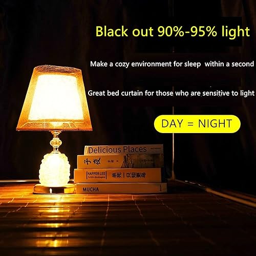 Miniatura 4 de Teanea Cortinas opacas para litera inferior, tamaño individual, 1 panel, azul marino