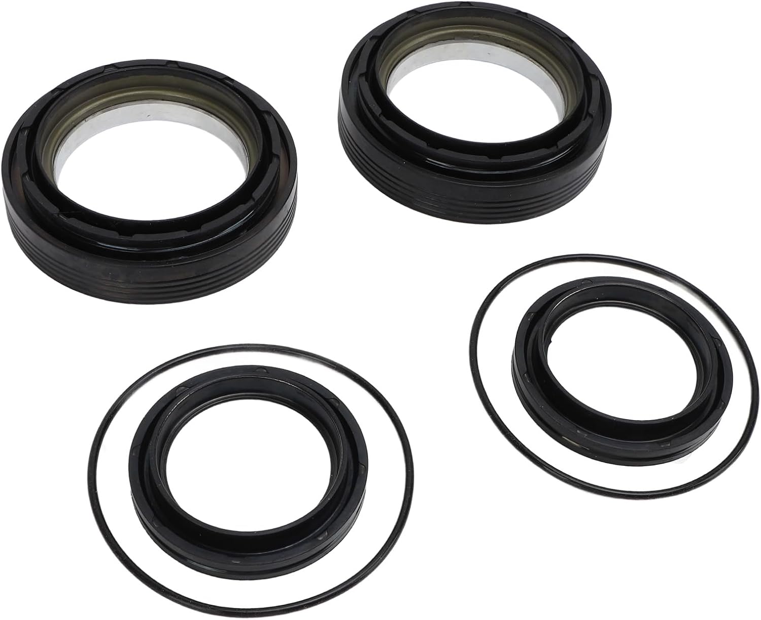 Front Axle Knuckle Seal Kit Heavy Duty Steel Rubber Construction Complete Seal Protection for F450 F550 Super Duty 1998 2004 Dana 50 60 Includes 6 Pieces Inner Outer Tube Oil
