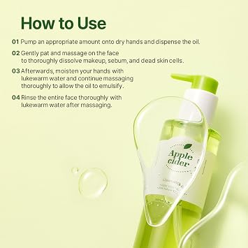 Ariul Apple Cider Deep Cleansing Oil 200ml Apple Vinegar Pore Purifying Oil Based Vegan Cleaning Oil