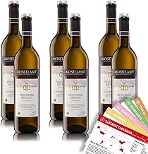 Moselland Piesporter Riesling, Fine Tart Variety Pure Wine Package + VINOX Winecards (6 x 0.75 L)