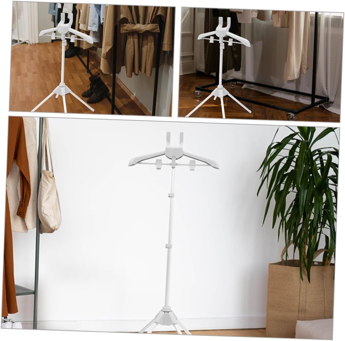 Foldable Ironing Clothes Drying Rack Adjustable Height Garment Steamer Hanger for Efficient Steam Ironing Metal Bracket Stand for Home Use