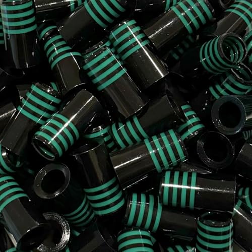 The Golf Club Trader (12) Premium Quality Iron Ferrules Black w/Quad Green Rings 1”