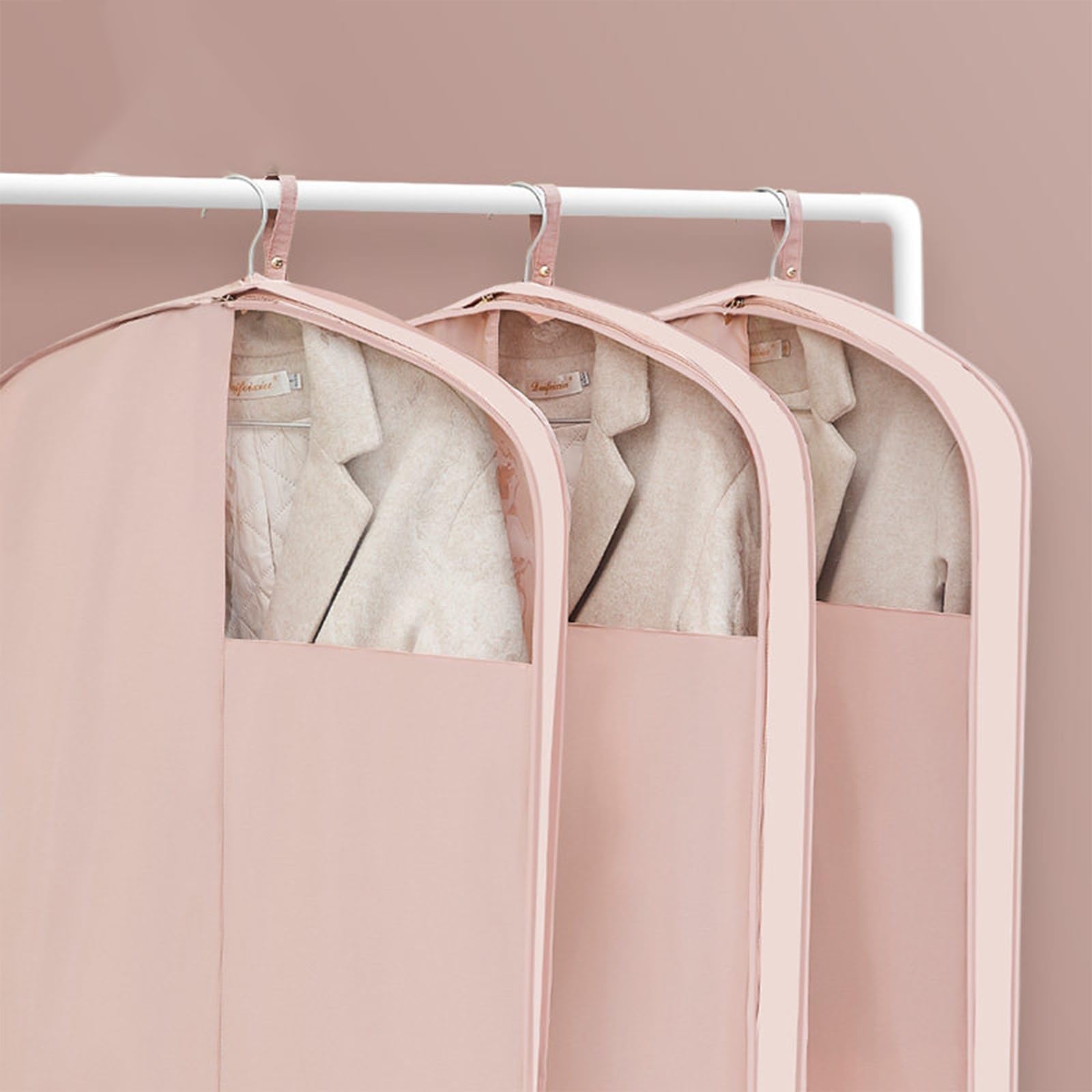 Funda Ropa Armario Nailon, Porta Trajes con Transparente, Colganteslavables Bolsa Ropa para Trajes, Camisas, Chaquetas y Abrigos.