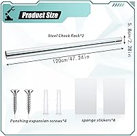 Vista 2 de Irenare 2 soportes para boletos para restaurantes de 36/48/60 pulgadas, soporte para pedidos de boletos, estante de exhibición de rieles