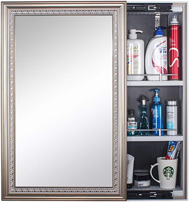 Wall-Mounted Bathroom Mirror Cabinet Locker Vanity Mirror Cabinet (Color : #5 Size : 50 * 80Cm) 6 50 * 80CM