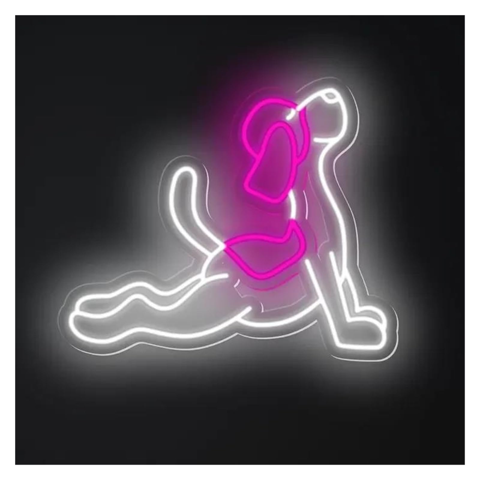 Scritta luminosa Insegna Al Neon A Con Cane Yoga, Decorazione Da Parete Per Interni, Dimmerabile, Per Amanti Degli Animali, Decorazione Per Camera Da Letto Per Bambini