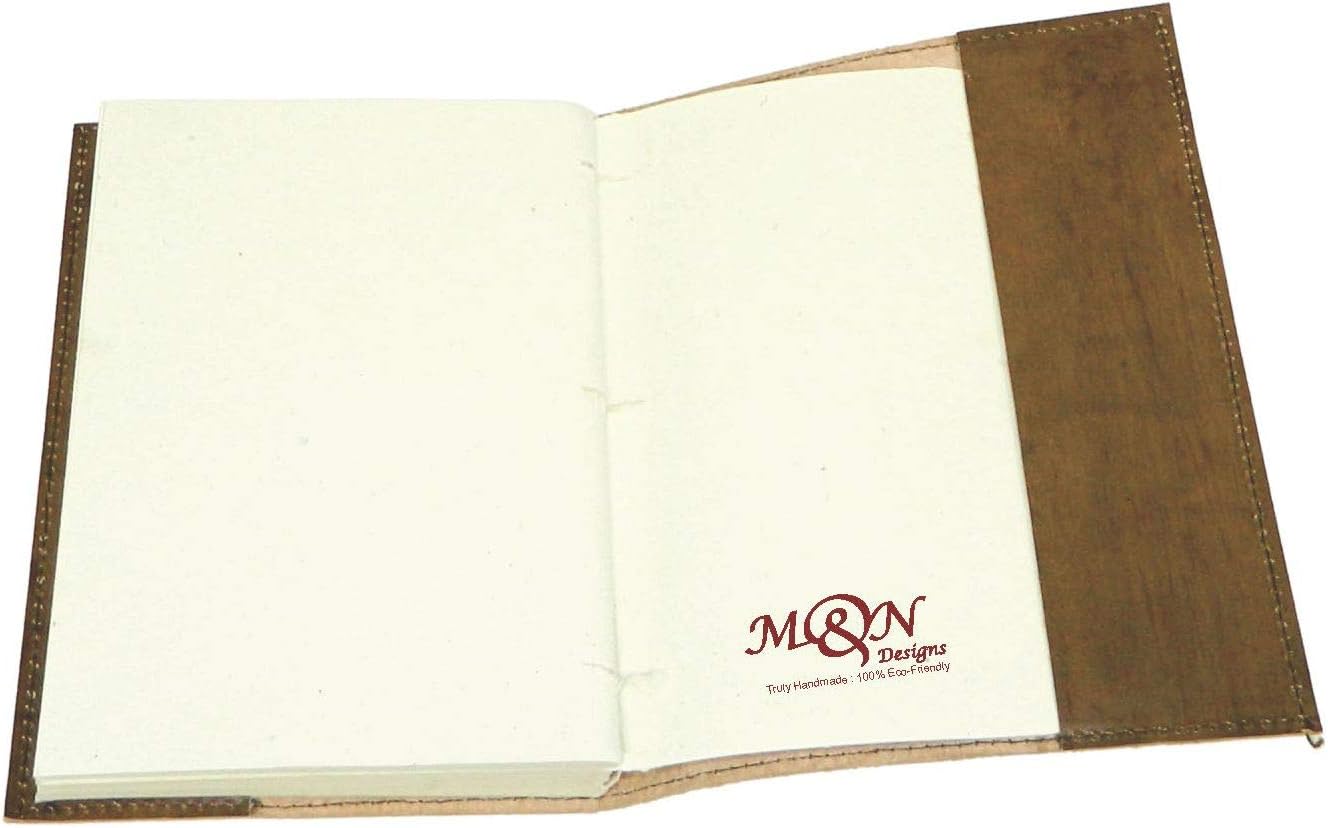M & N Designs Handicrafted Mandala Embossed Tanned Leather Handmade Journal with Pockets For Your Special one