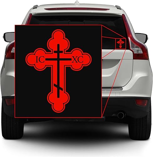 Miniatura 6 de IC XC - Calcomanía de vinilo con cruz ortodoxa elige colortamaño para laptop, automóvil, camión, ventana, parachoques (3.3 x 2.6 pulgadas, dorado