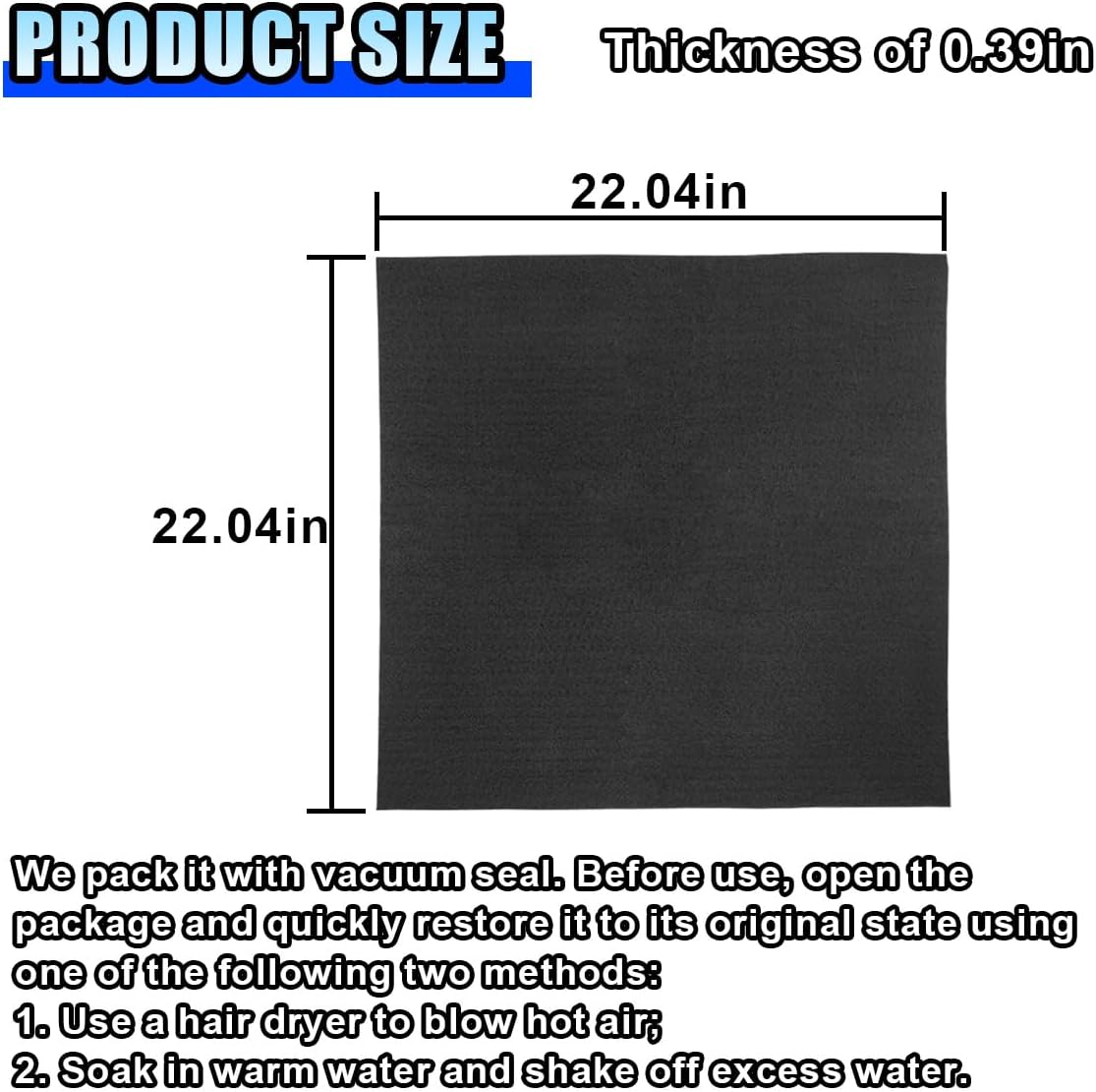 22'' Oil Drain Splash Pad, Black Square No Splatter Pad Oil Change Mat for Transmission Drain Pan, Oil Splash Pad Fits Most Oil Drain, Oil Change Pan (3PCS)