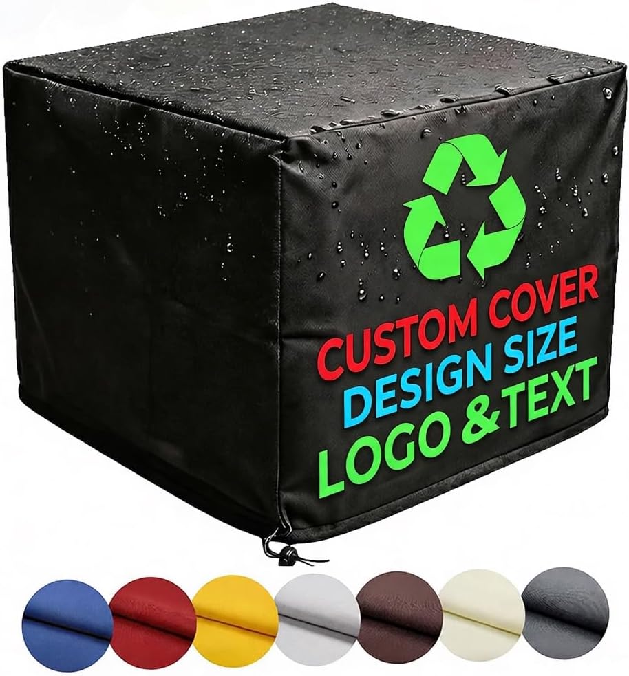 Custom Size Dust Cover, Made to Measure Protective Cover with Personalized Text/Logo for Furniture, Equipment, outdoor AC units, industrial equipment and printers, Fade Rust Resistant